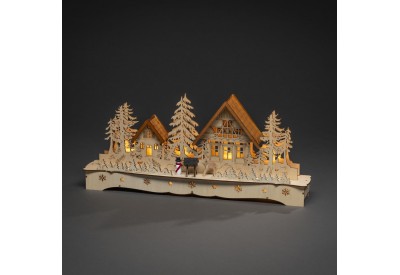 Konstsmide Wooden Village Silhouette (warm white, 9 LED)